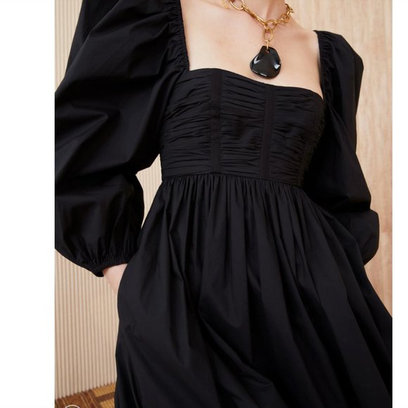 ULLA JOHNSON Lelani cotton poplin midi dress - Size US 2 - Picture 5 of 14